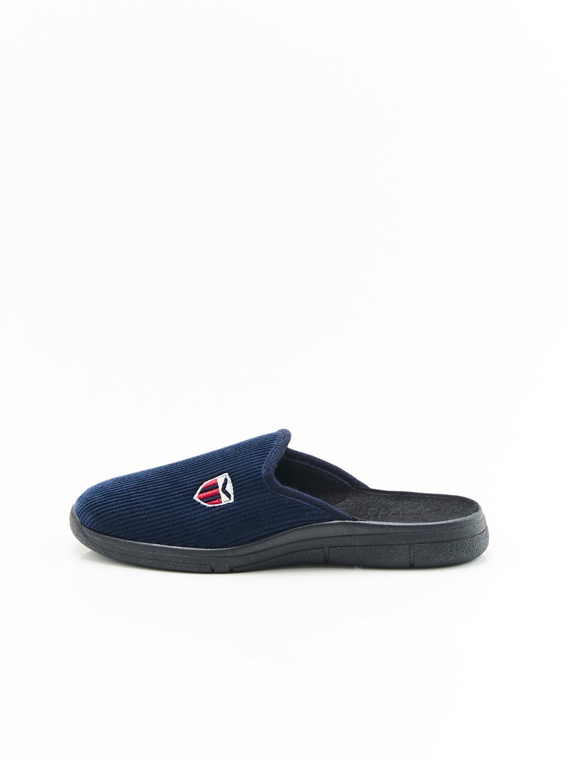 Mules en velours côtelé - Damart Bleu marine - Kiabi