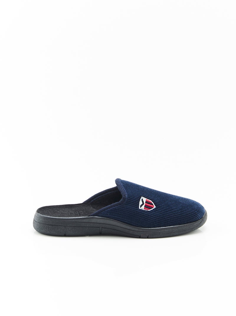 Mules en velours côtelé - Damart Bleu marine - Kiabi