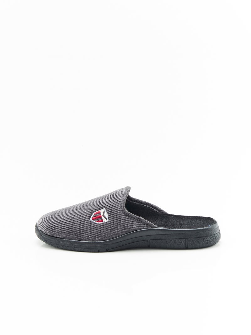 Mules en velours côtelé - Damart Gris - Kiabi