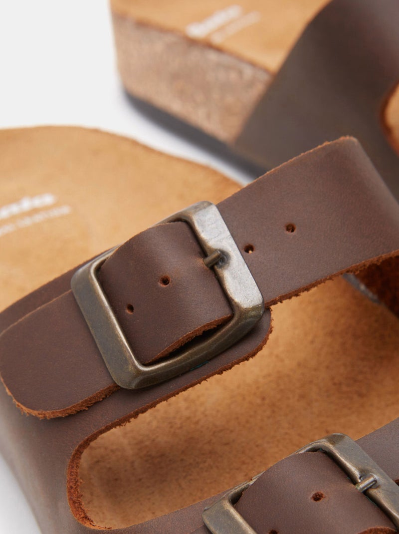 Mules en véritable cuir BATA Marron - Kiabi