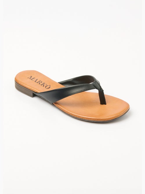 Mules entredoigts cuir façon tongs chic - AFIBEL - Kiabi Mules entredoigts cuir façon tongs chic - AFIBEL - Kiabi