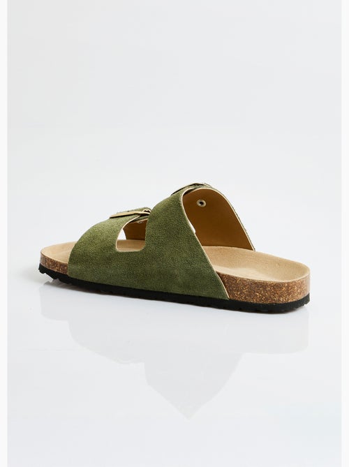 Mules ergonomiques compensées cuir à boucles - Afibel - Kiabi Mules ergonomiques compensées cuir à boucles - Afibel - Kiabi