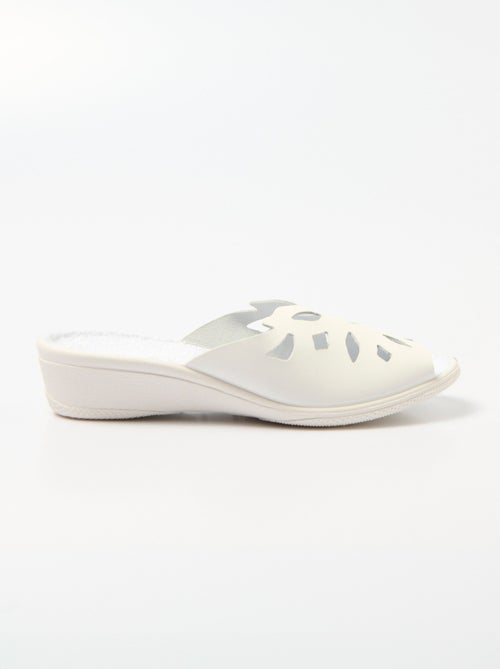 Mules fantaisie en cuir, largeur confort - Afibel - Kiabi