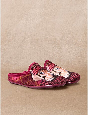 Mules fantaisie motif chat ou chien
