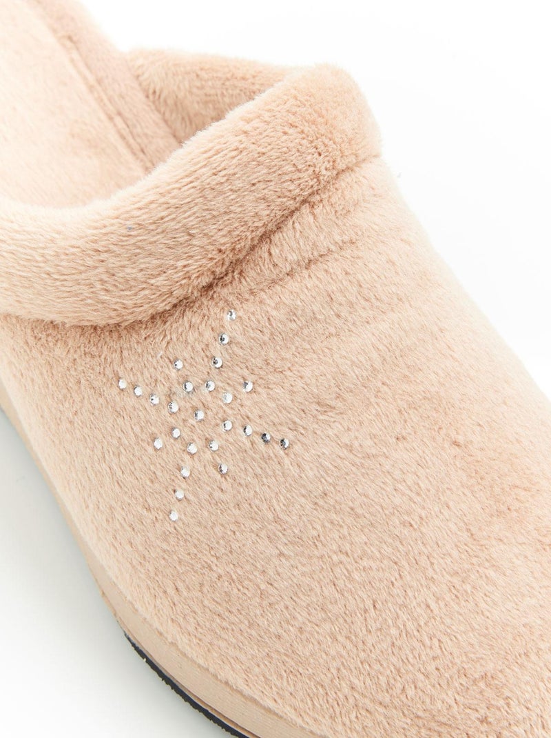 Mules fantaisie strassée - Damart Beige - Kiabi