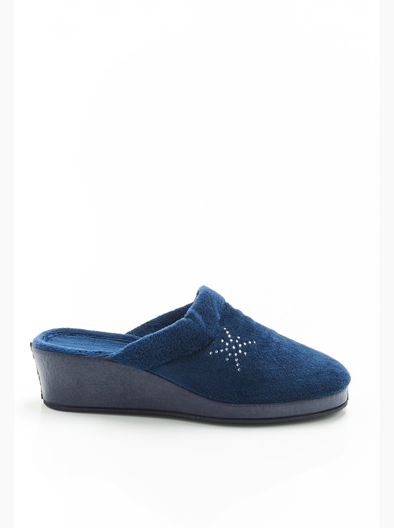 Mules fantaisie strassée - Damart Bleu - Kiabi
