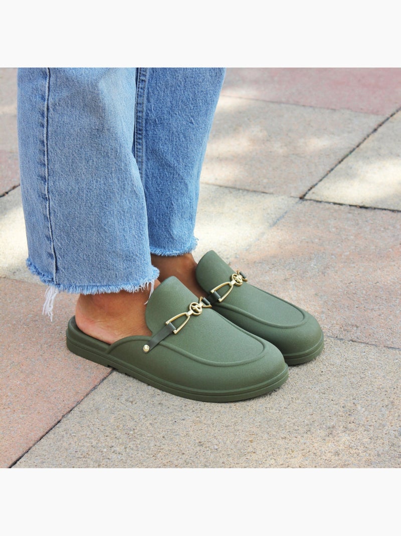 Mules Femme CAMPOS Kaki foncé - Kiabi