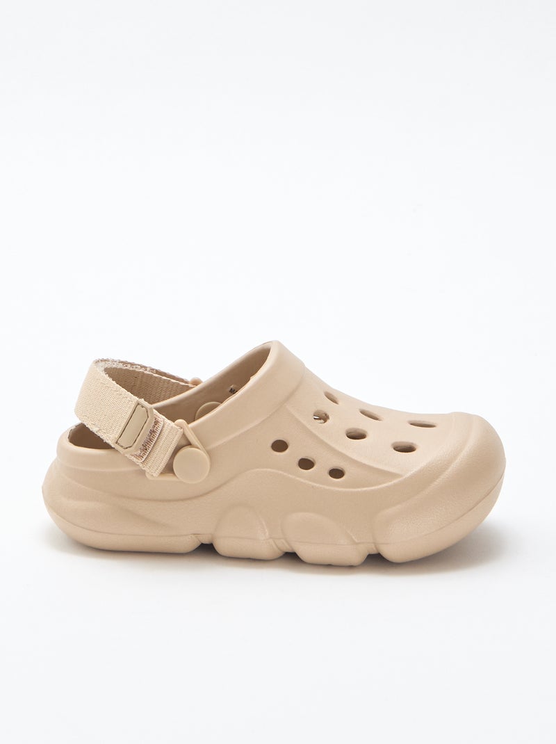 Mules fermées de plage unie Beige - Kiabi
