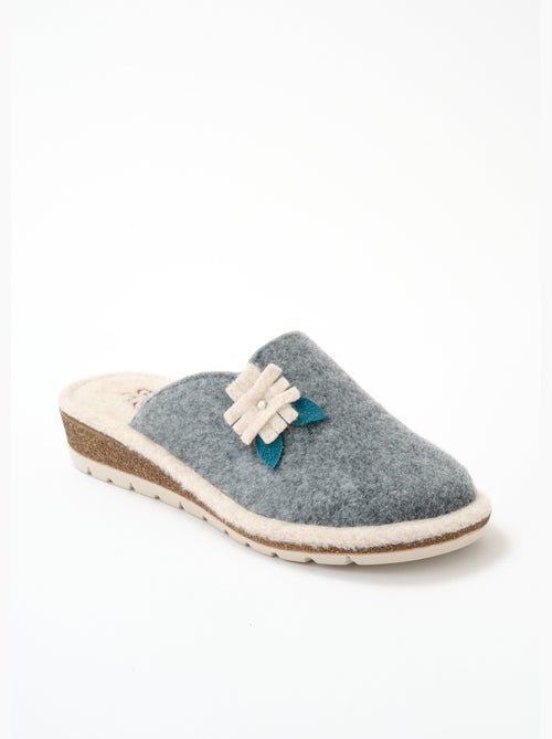 Mules feutrine largeur confort application fantaisie - Afibel - Kiabi