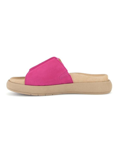 Mules  foncé en cuir velours - Kiabi