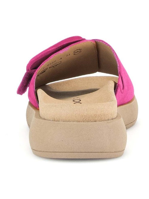 Mules  foncé en cuir velours - Kiabi