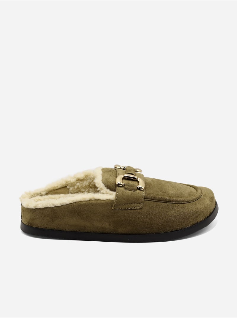 Mules fourré Vert - Kiabi