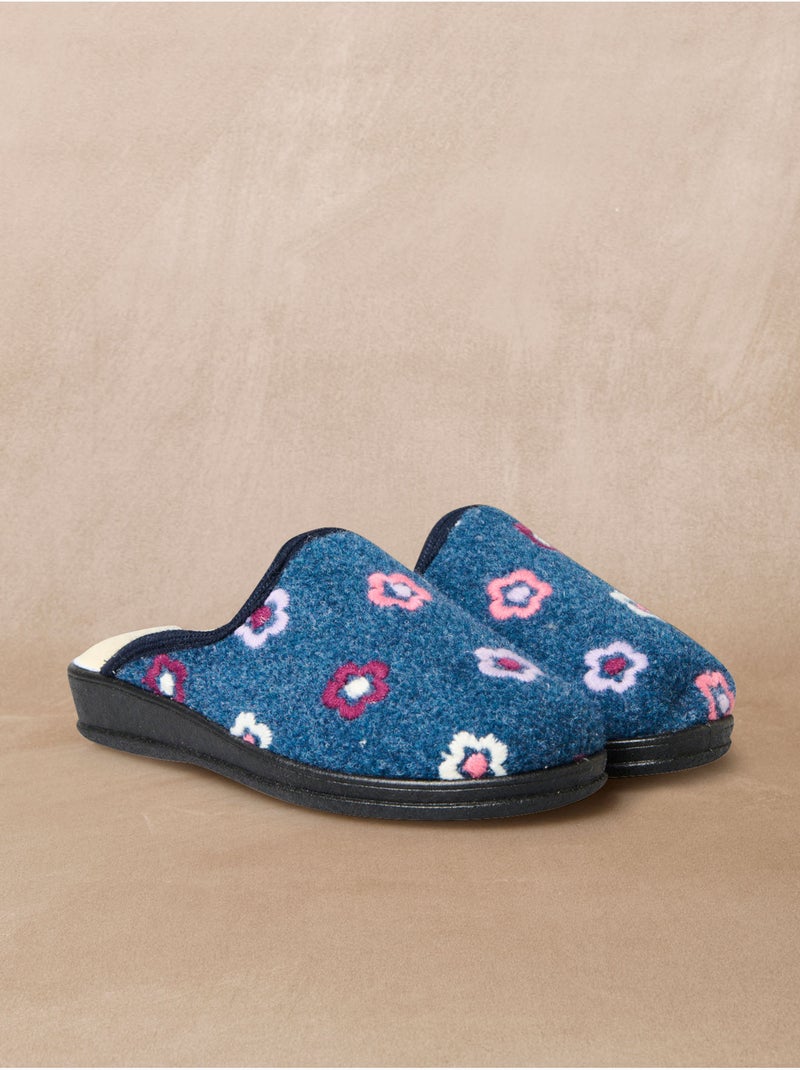 Mules fourrées laine - PEDICONFORT Bleu Multicolore - Kiabi