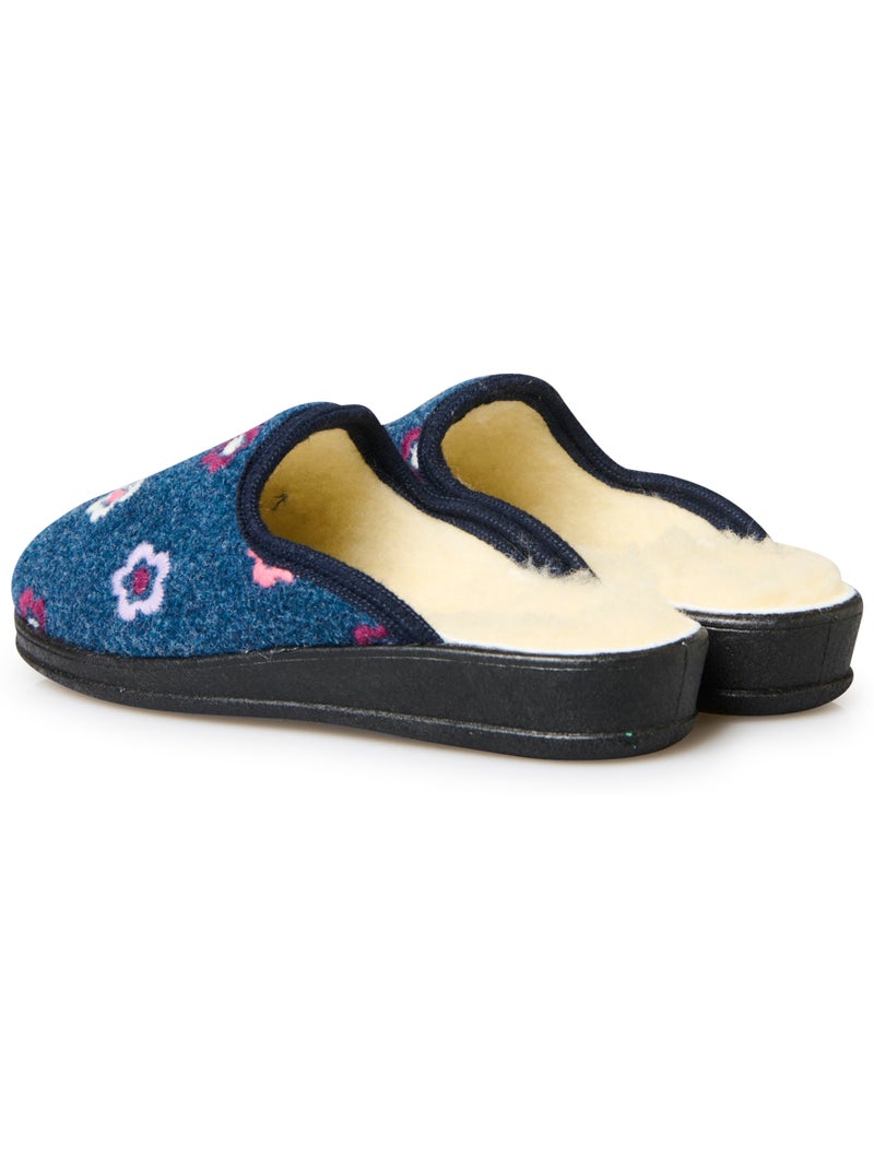 Mules fourrées laine - PEDICONFORT Bleu Multicolore - Kiabi