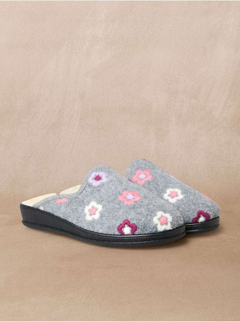 Mules fourrées laine - PEDICONFORT Gris clair - Kiabi