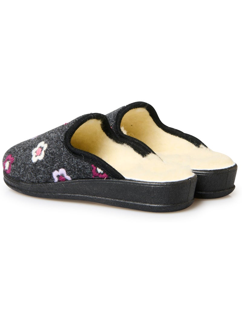 Mules fourrées laine - PEDICONFORT Gris foncé - Kiabi