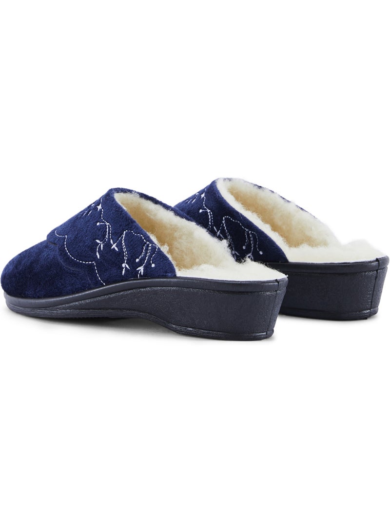Mules fourrées laine femme - PEDICONFORT Bleu marine - Kiabi