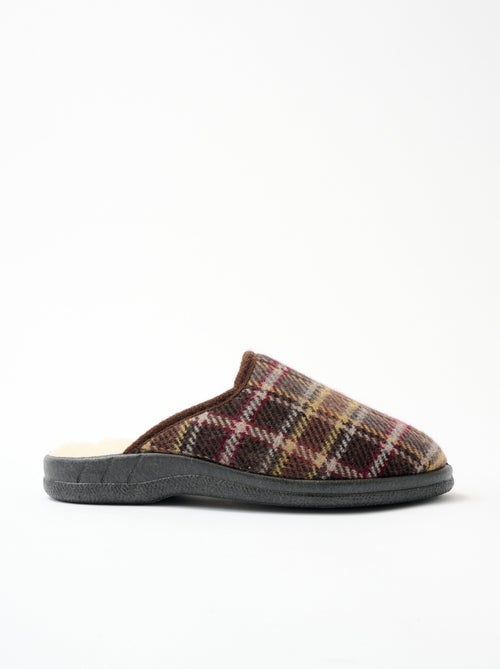 Mules fourrées laine grande largeur - Afibel - Kiabi