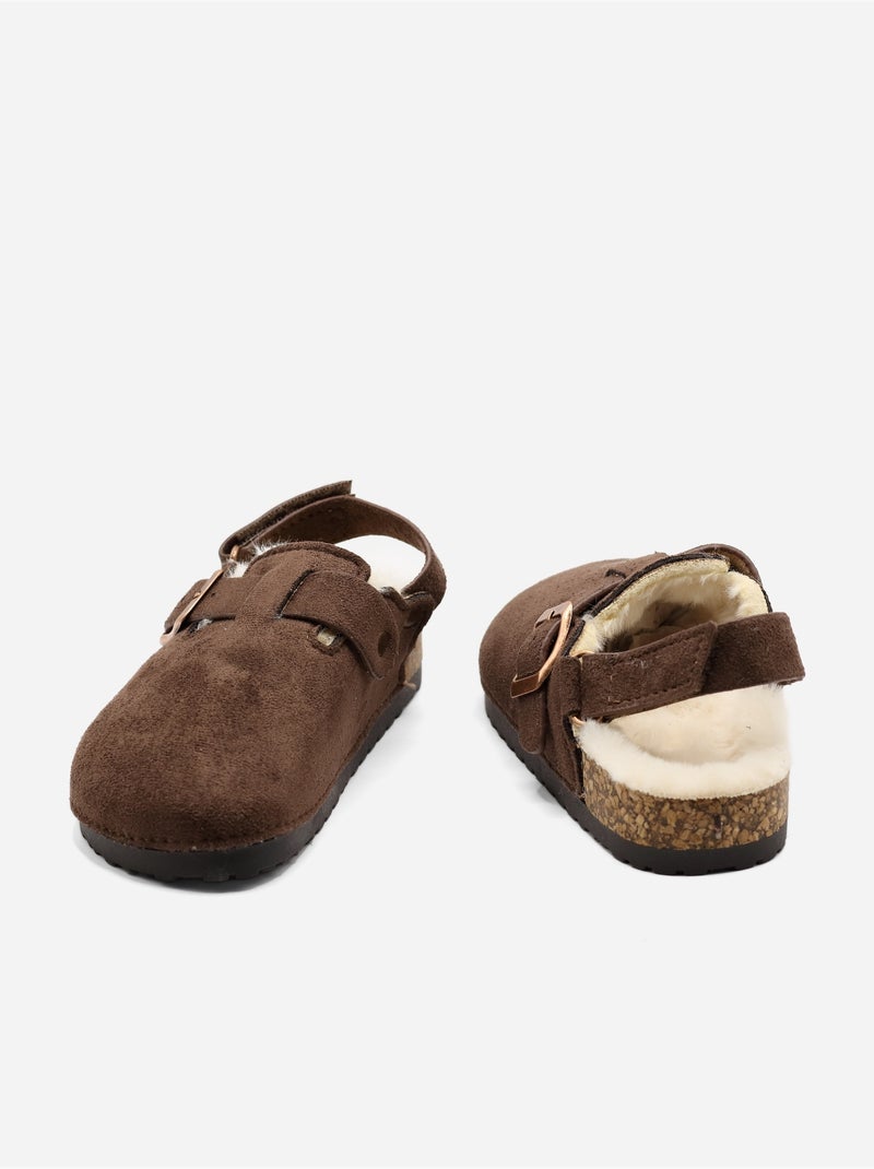 Mules fourrées Marron - Kiabi
