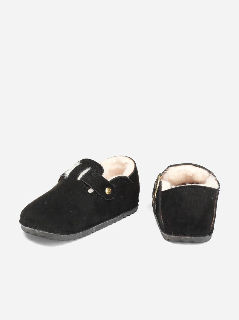 Mules fourrées Noir - Kiabi