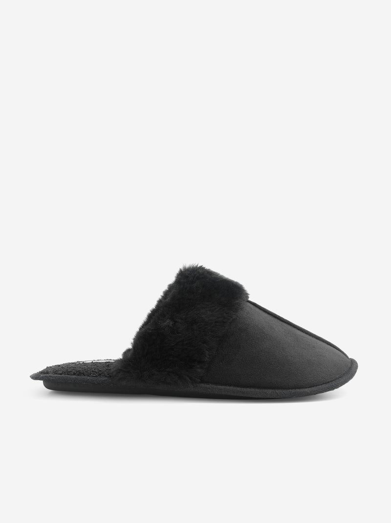 Mules fourrées Noir - Kiabi