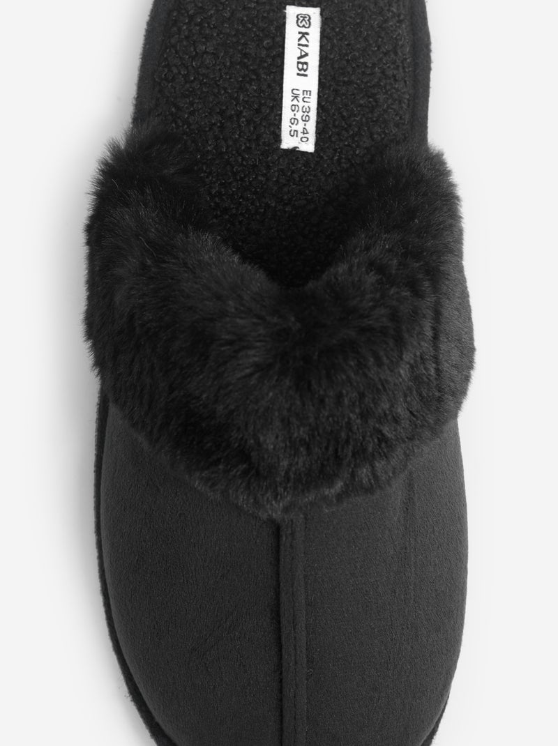 Mules fourrées Noir - Kiabi