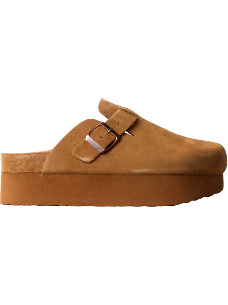 Mules Haute Cuir Findlay Camel - Kiabi