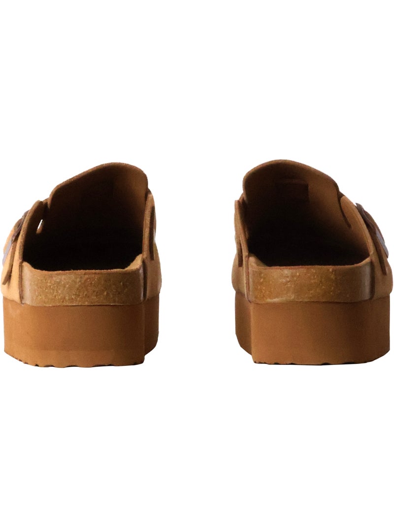 Mules Haute Cuir Findlay Camel - Kiabi