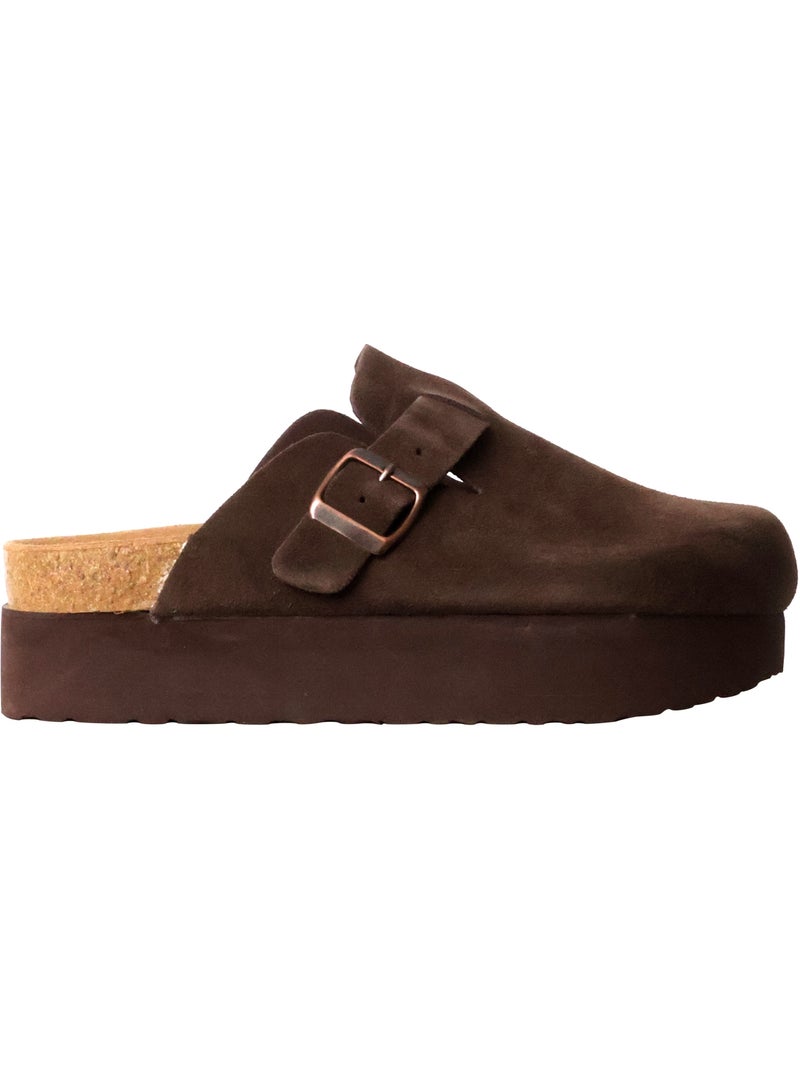 Mules Haute Cuir Findlay Marron - Kiabi