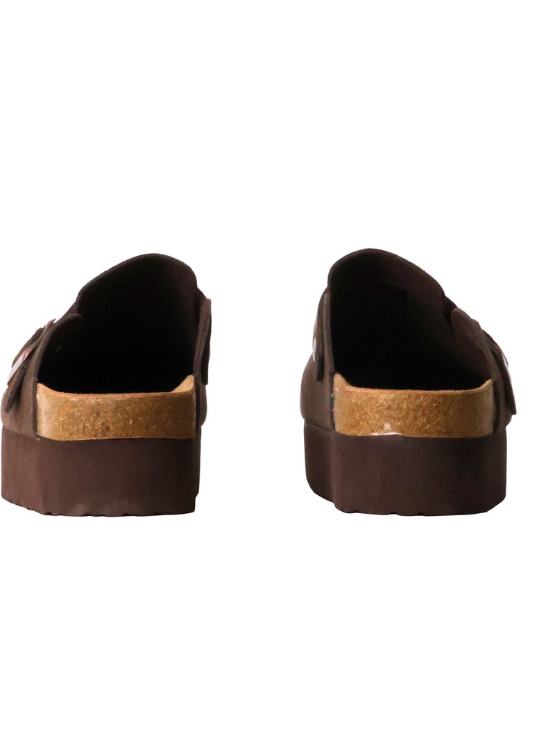 Mules Haute Cuir Findlay Marron - Kiabi