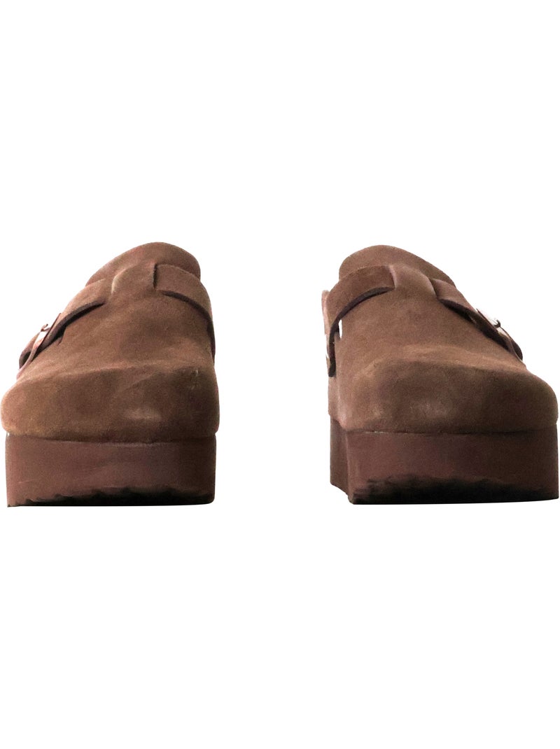 Mules Haute Cuir Findlay Marron - Kiabi