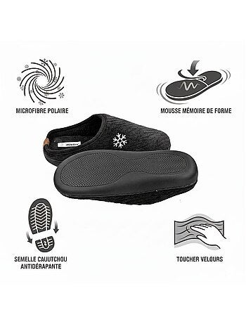 Mules homme hiver fourrées NU10927