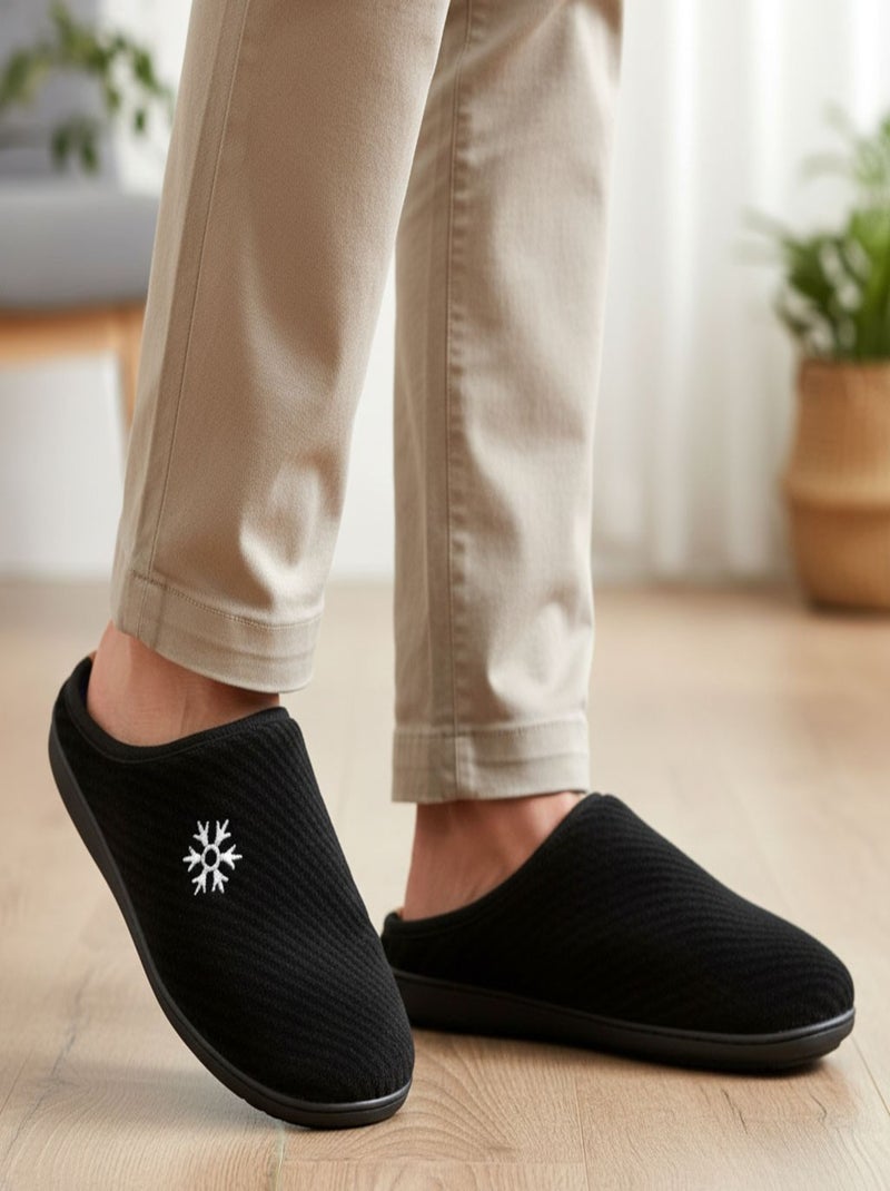 Mules homme hiver fourrées NU10927 Noir - Kiabi