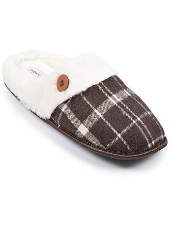 Mules homme Jacquard écossais MU9732