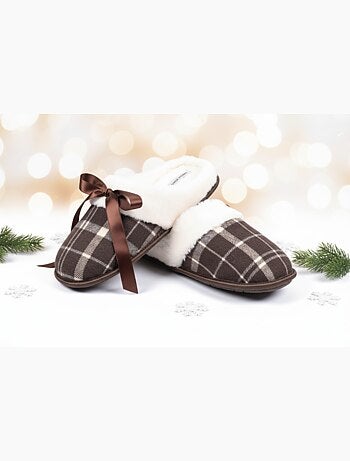 Mules homme Jacquard écossais MU9732