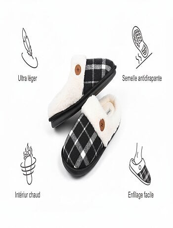 Mules homme Jacquard écossais MU9732