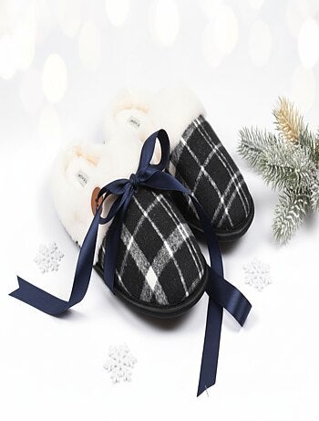 Mules homme Jacquard écossais MU9732