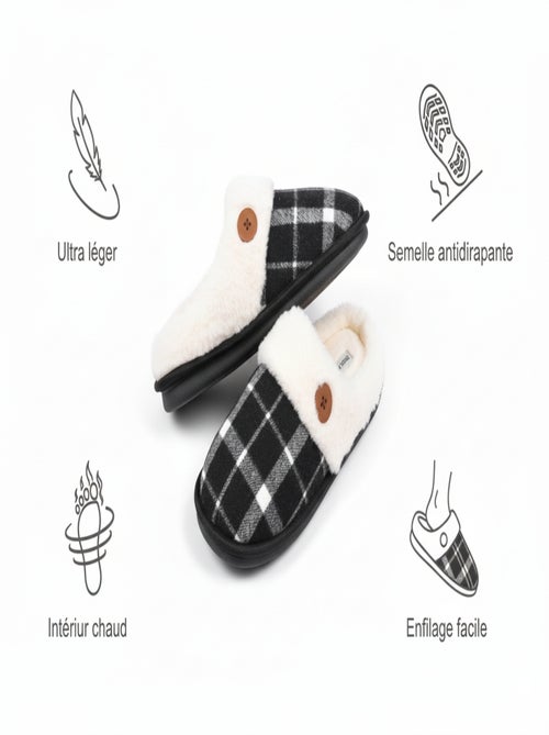 Mules homme Jacquard écossais MU9732 - Kiabi