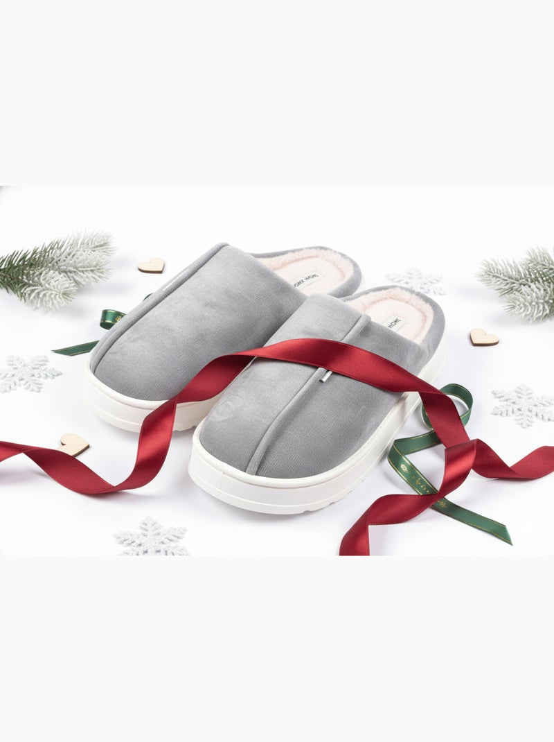 Mules homme velours côtelé MU10121 Gris - Kiabi
