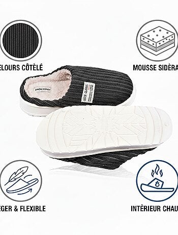Mules homme velours côtelé MU10122