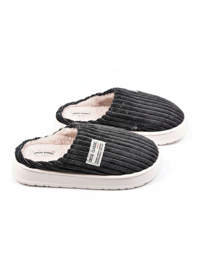 Mules homme velours côtelé MU10122 gris anthracite - Kiabi