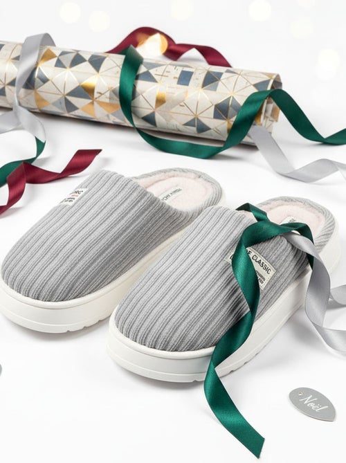 Mules homme velours côtelé MU10122 - Kiabi
