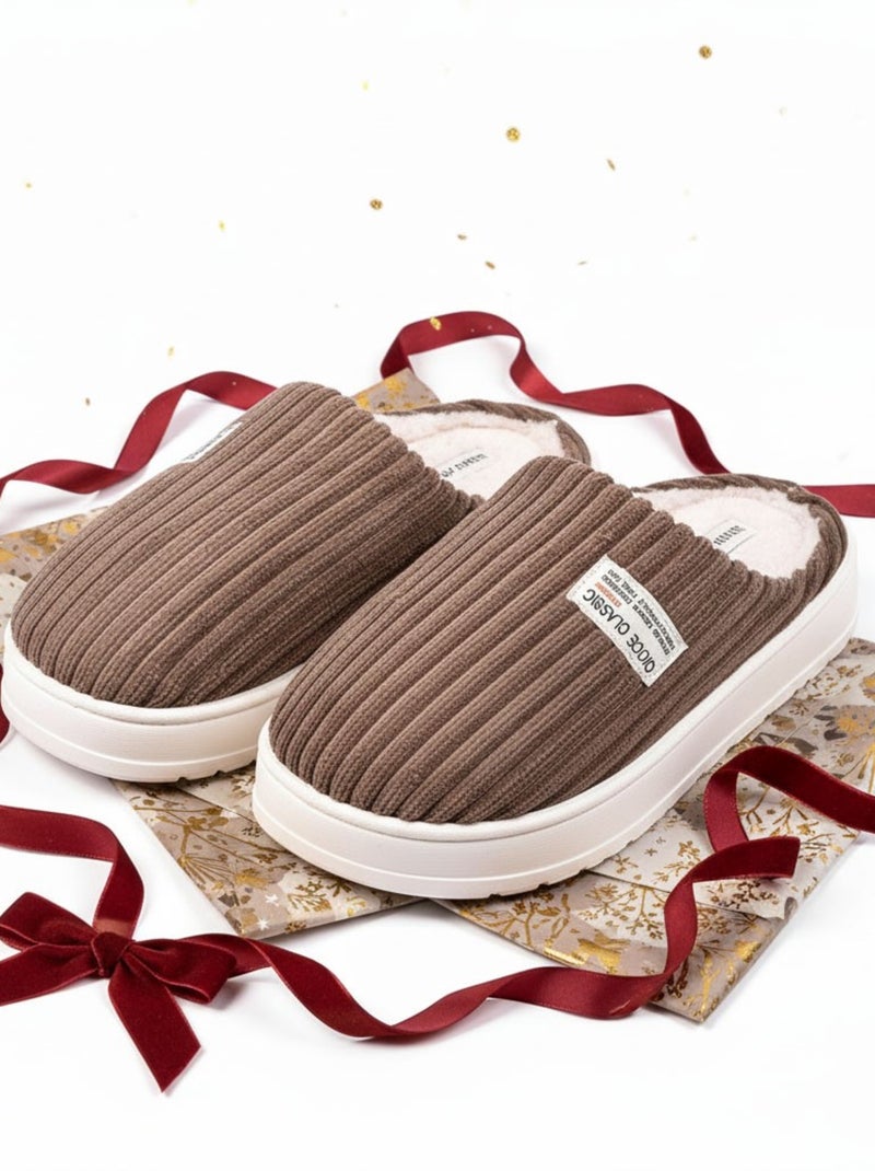 Mules homme velours côtelé MU10122 Marron - Kiabi