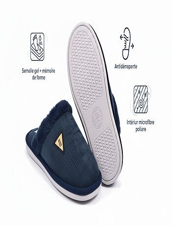 Mules homme velours ondulé MU9714