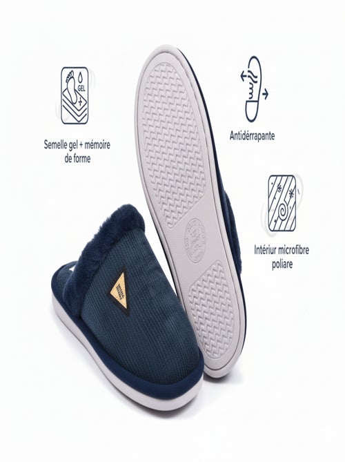 Mules homme velours ondulé MU9714 - Kiabi
