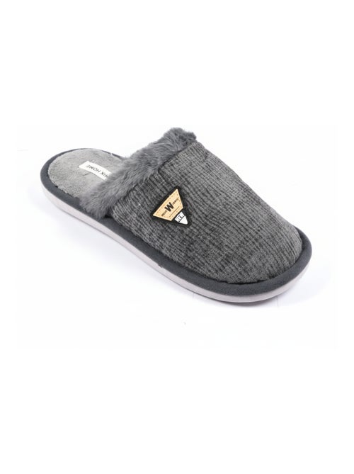 Mules homme velours ondulé MU9714 - Kiabi