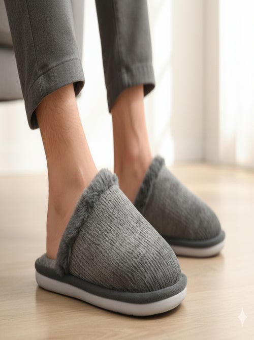 Mules homme velours ondulé MU9714 - Kiabi