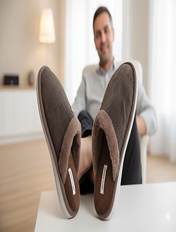 Mules homme velours ondulé MU9714