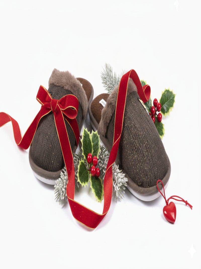 Mules homme velours ondulé MU9714 Marron - Kiabi