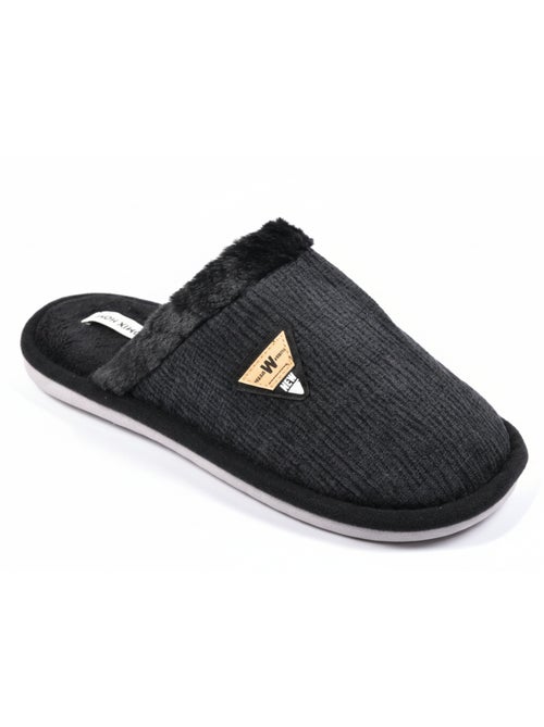 Mules homme velours ondulé MU9714 - Kiabi